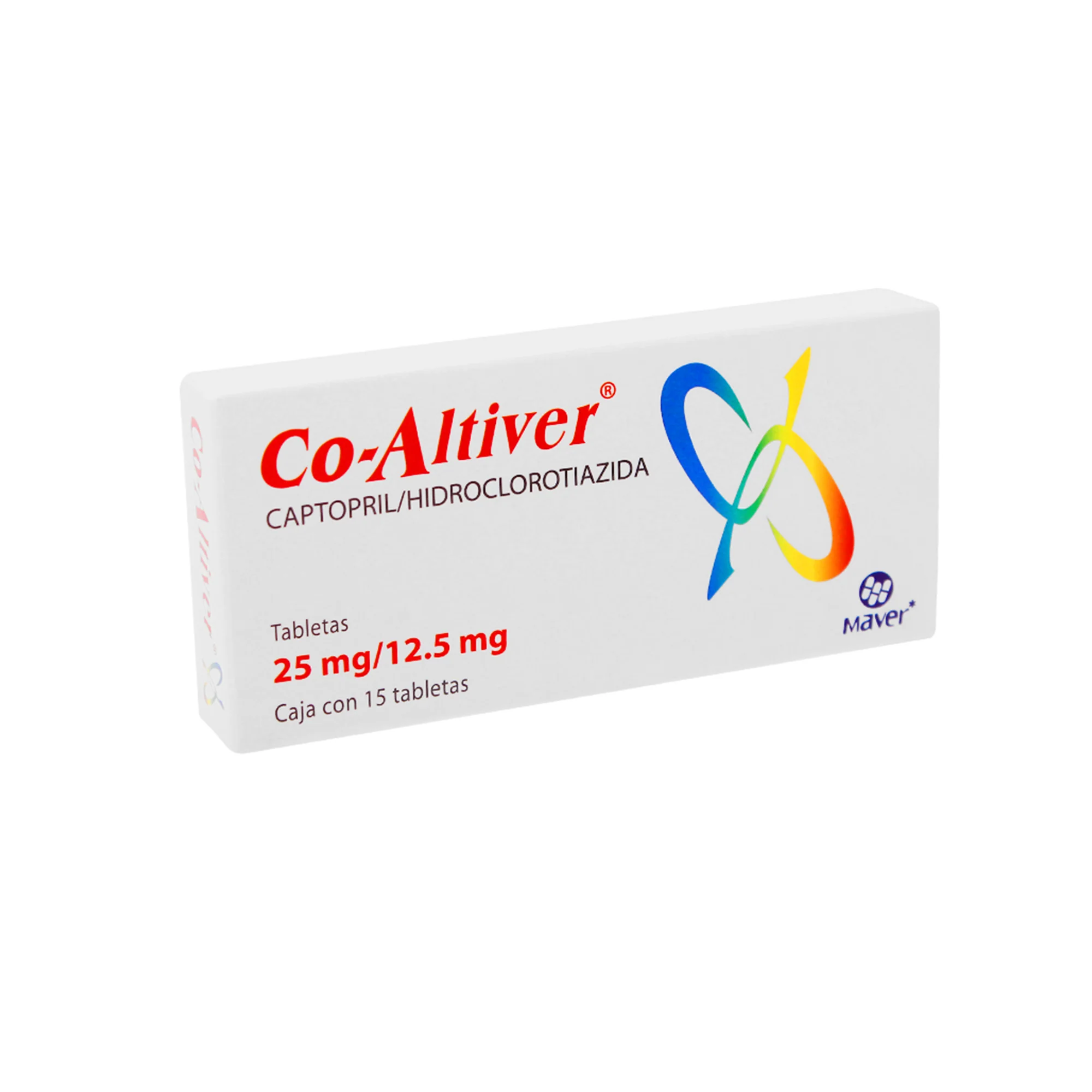 Co-Altiver (Captopril/Hidroclorotiazida) 25/12.5 Mg Con 15 Tabletas - Imagen 4