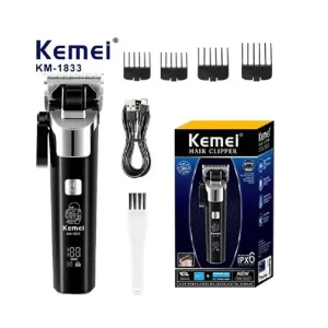 Maquina Rasuradora profesional para Hombres pantalla Digital recargable Kemei KM-1833